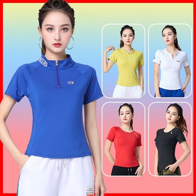 新选广场舞新f款上衣夏季运动速干短袖杨丽萍跑步健身操服装跳舞