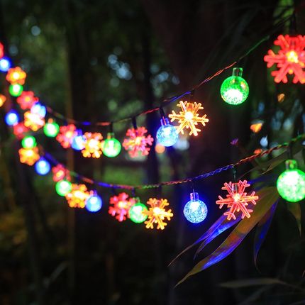 精选LED太阳能灯串庭院装饰彩灯圣诞节日灯立体蝴蝶灯.户外氛围灯
