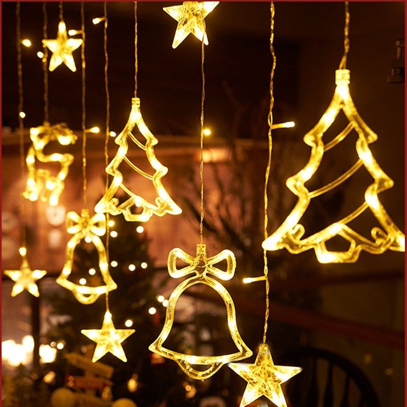 新年led圣诞节装l饰灯小鹿铃铛创意圣诞树挂件彩灯闪灯串灯窗帘氛,节庆用品/礼品,装饰灯,淘宝优惠券,粉丝福利购,淘宝优惠卷