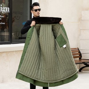 新选冬季新款军j绿棉大衣防寒劳保棉服男款保安工作服中长款东北