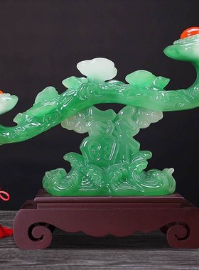 精选福字玉如意摆件创意工艺客厅博古架展示柜家居装W饰品摆设新