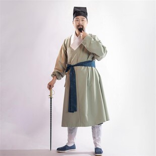 新选 箭袖直裰 窄袖射艺服男士百L姓齐膝汉服明制传统服饰