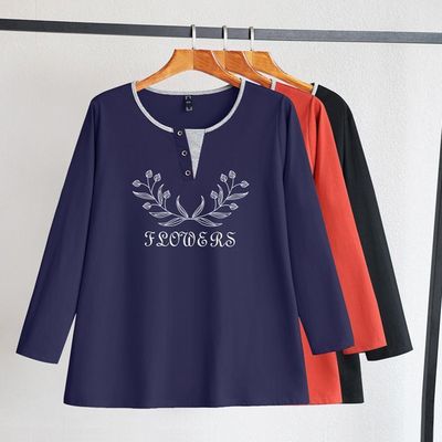 加肥大码女装纯棉t恤遮肚子显瘦