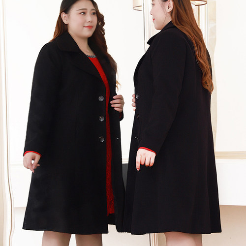 300斤特大码女装高端呢子大衣