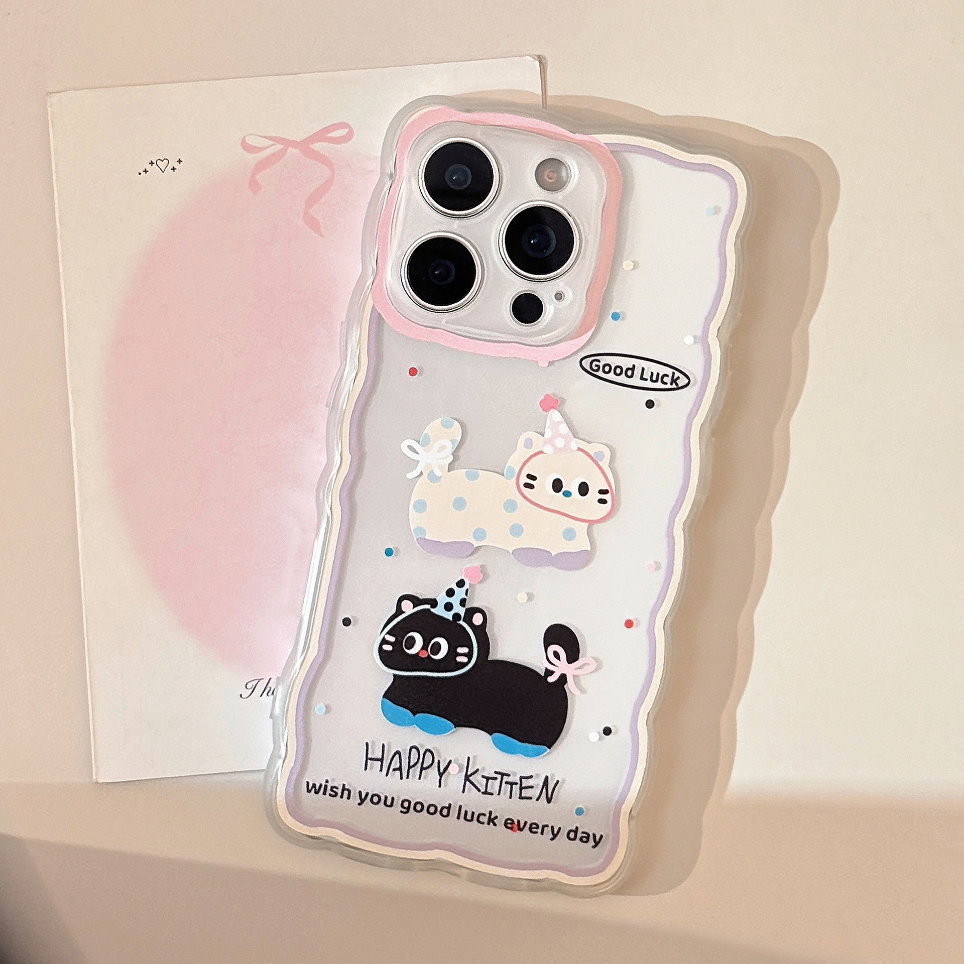 卡通16适用iphone13苹果手机壳14波点猫咪11透明12软15promax