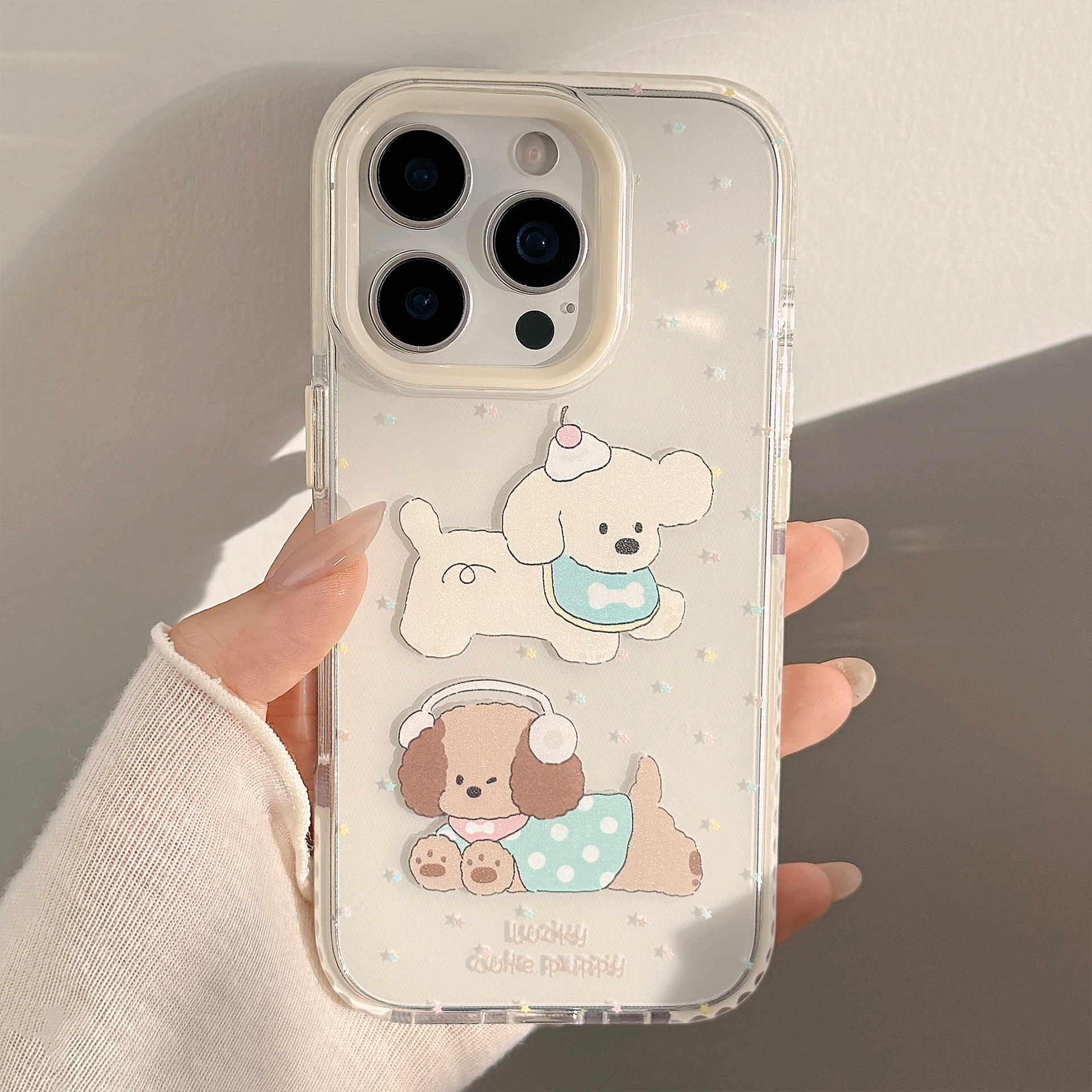 星星小狗iPhone15promax苹果16手机壳适用14韩风卡通13透明11防