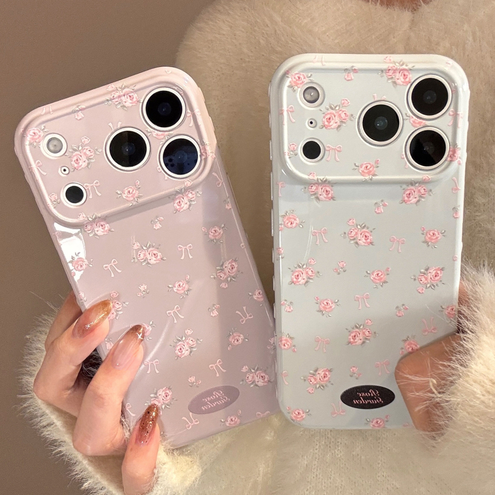 雾粉碎花玫瑰适用苹果17promax手机壳iphone16唯美1513防摔14,3C数码配件,充电器保护套,淘宝优惠券,粉丝福利购,淘宝优惠卷
