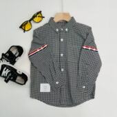 男童刺绣撞色翻领衬衣宝宝长袖 新款 外套 2025秋季 度度猫儿童衬衫