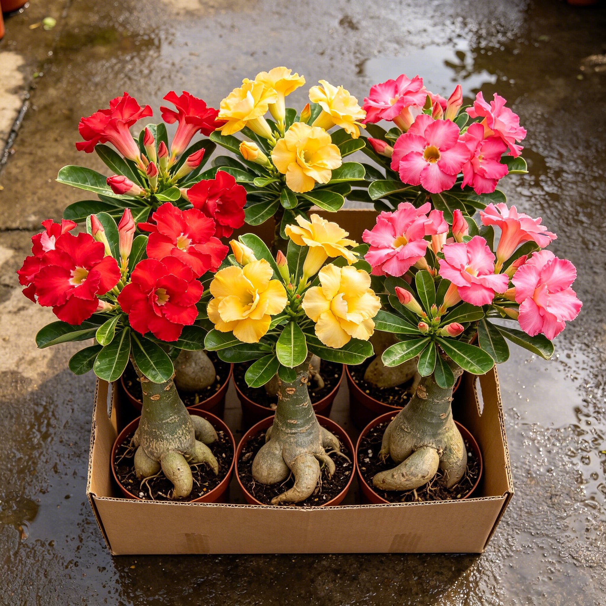 新品沙漠玫瑰绿植重瓣带花苞老桩盆栽阳台庭院多肉四季开花植物