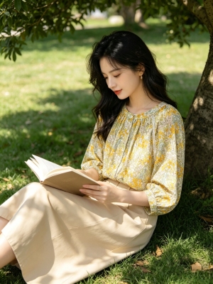2026年春夏新款Liberty花色韩版宽松显瘦百搭七分袖纯棉碎花衬衫