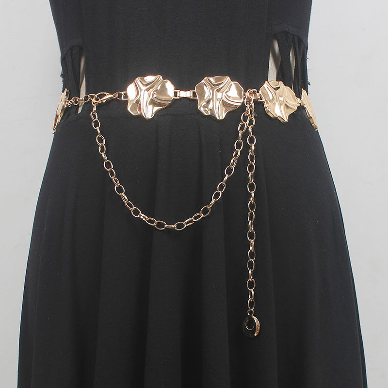 文艺复古金属压花腰链女高级感配饰韩版新款百搭腰带装饰裙子收腰