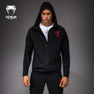 VENUM毒液迈克泰森男外套卫衣运动连帽健身训练跑步休闲上衣黑色
