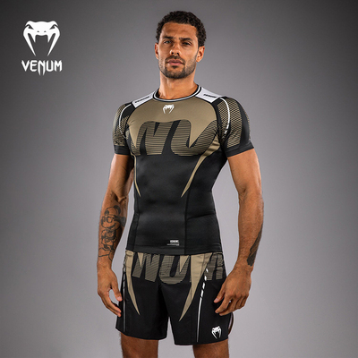 VENUM 毒液 Adrenaline 男短袖紧身衣运动拳击服健身训练上衣
