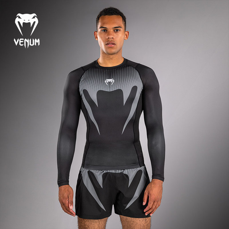 VENUM毒液No Gi长袖紧身衣男运动拳击服健身训练跑步防磨上衣