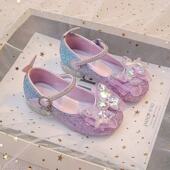 女童真皮软底2025爆款 气质高跟鞋 小女孩水晶闪亮凉鞋 搭配礼服单鞋