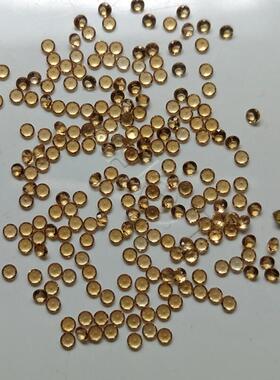 黄水晶裸石戒面彩宝圆形1.0~10mm尖底刻面压电水晶镶嵌首饰配石