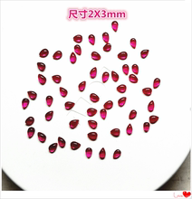 合成红刚玉鸽血红宝石色水滴梨形2X3mm平底素面光面蛋面裸石戒面