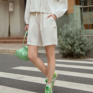 2026年新休闲抽绳短裤 宽松显瘦松紧腰系带舒适透气 男女夏季