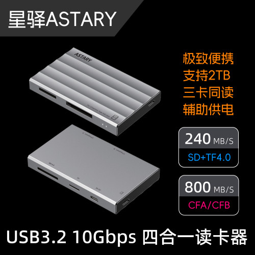 星驿10Gbps四合一高速读卡器