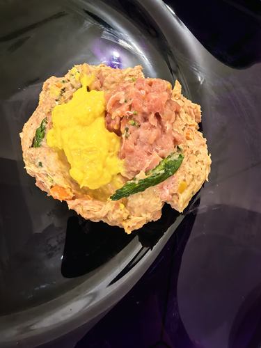 100克蒸丸子鸡肉蔬菜   鸭肉蛋黄心