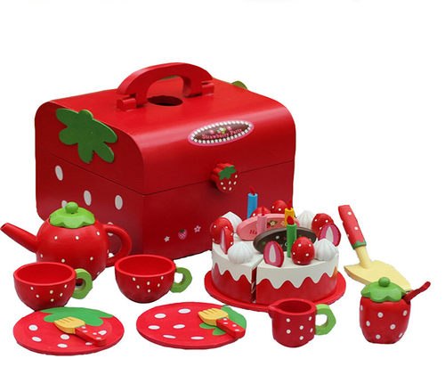 出口木制蛋糕切切看乐女孩玩具