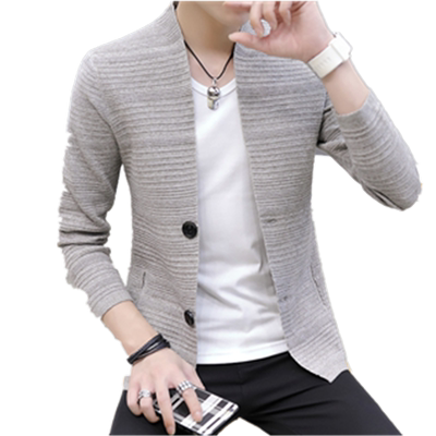 男款v领针织开衫男春秋秋季薄款