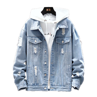 牛仔外套男春秋宽松休闲韩版潮流秋季褂子男装秋装上衣服男士夹克