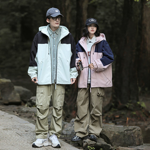 2023秋季户外防风防水冲锋衣男三合一可拆卸外套情侣款进藏登山
