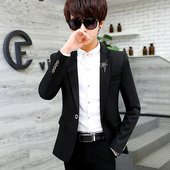 小西装 青年韩版 休闲外套 西装 上衣服潮流修身 加厚西服男士 春秋冬季