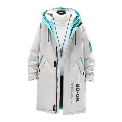 男中长款冬季加绒加厚外套棉衣