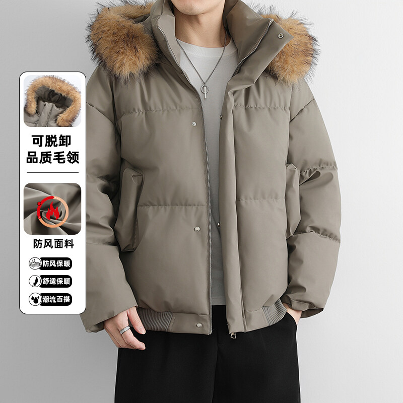 加绒加厚外套男秋冬季2024新款潮