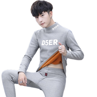 保暖衣套装男青年加绒加厚裤子加上衣一套学生大童保暖内衣冬季潮