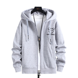 男士外套春秋2026新款宽松潮流休闲运动连帽开衫卫衣夹克男装上衣