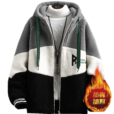 羊羔毛绒男加厚夹克大童秋冬装