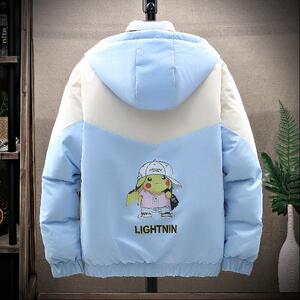 羽绒服男短款2023年冬季新款潮流帅气学生皮卡丘外套加厚潮牌冬装