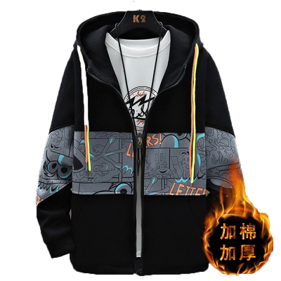 初中学生夹克15岁加绒卫衣