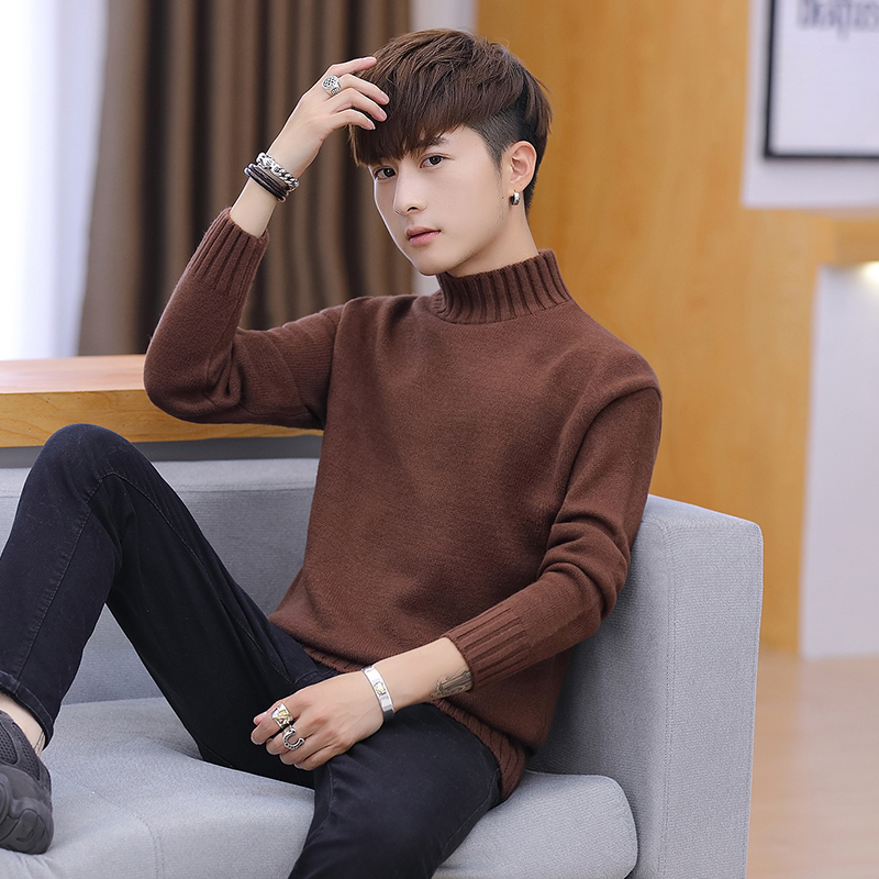 半高领韩版潮流宽松打底男士毛衣