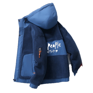 冬季青少年棉衣男孩潮流加厚棉袄初中高中学生帅气保暖棉毛绒外套