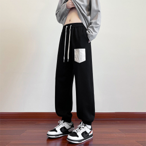大码束脚休闲裤男款春秋宽松潮流百搭长裤子加肥加大胖子运动男裤
