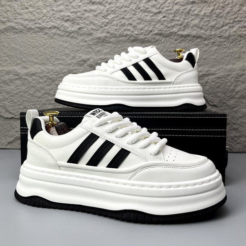 春秋厚底日常拼色增高板鞋男款