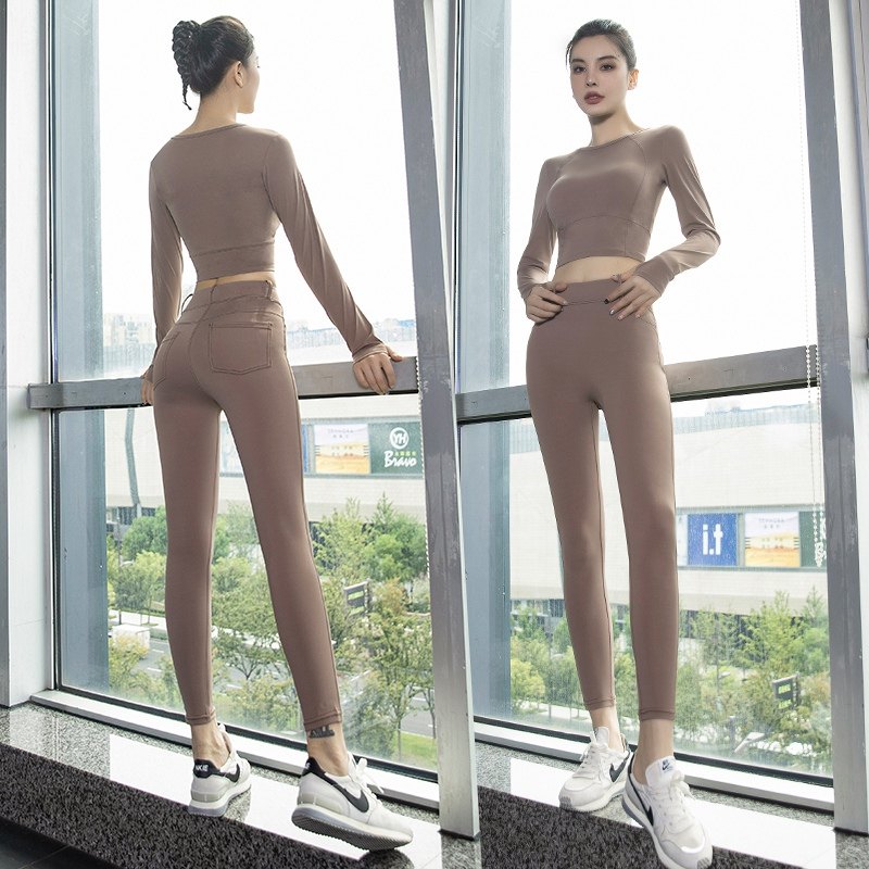 运动套装女秋冬新款专业跑步训练带胸垫速干健身长袖高级感瑜伽服,运动服/休闲服装,健身套装,淘宝优惠券,粉丝福利购,淘宝优惠卷