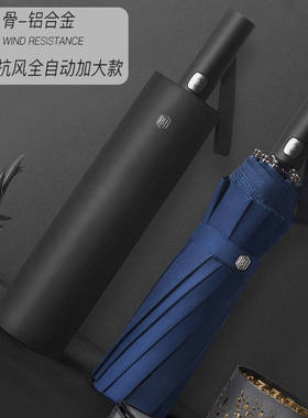 艾尔珑雨伞十二骨全自动男士商务伞晴雨伞黑胶防晒女遮阳伞太阳伞