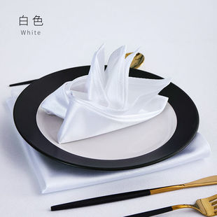 咔喵酒店餐巾布口布酒店专用餐巾布折花围脖子擦杯子感西餐红色白