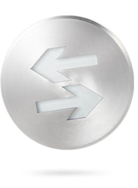 百士安地埋式不锈钢消防应急标志灯186*35mm双向箭头圆形疏散指示