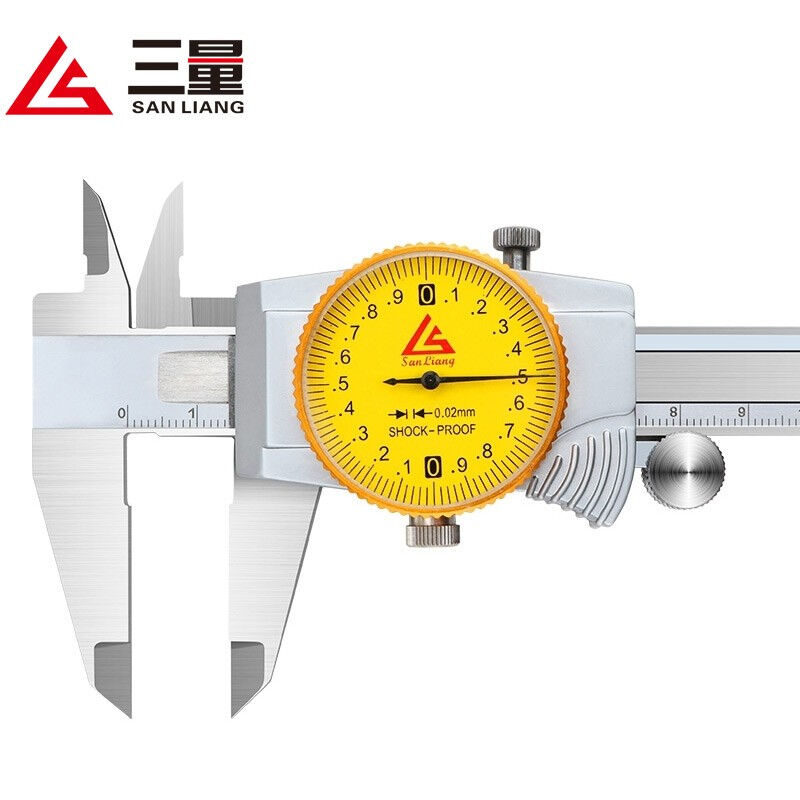 三量带表卡尺0-150-200-300mm高精度代表不锈钢游标卡尺工业JDA01