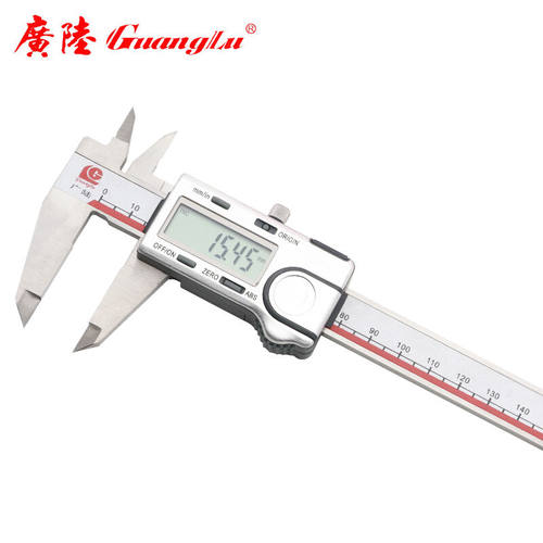 广陆guanglu不锈钢电子数显卡尺0-150mm原点型自动开关机快显四用