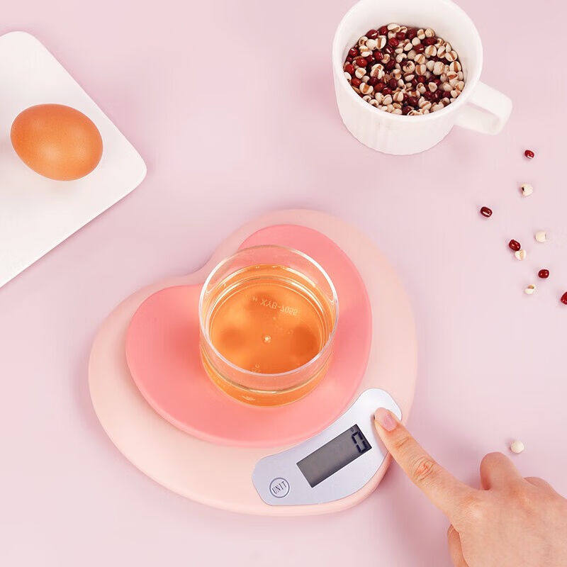 每集爱心电池款电子秤厨房秤烘培秤克秤食物秤5kg大量程珠宝克称