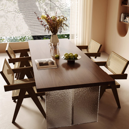 实木餐桌椅亚克力家用吃饭桌