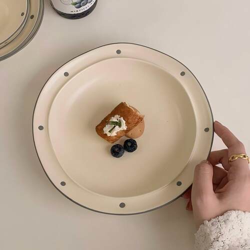 草帽盘早餐水果盘客厅家用燕麦酸奶碗漂亮好看可爱甜品brunch餐盘
