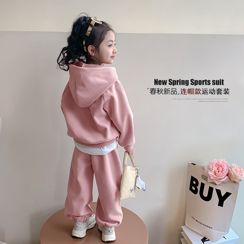 女童套装秋装2025新款洋气女孩时髦运动服童装春秋款儿童休闲卫衣
